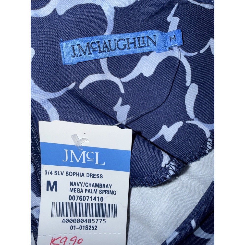J.Mclaughlin Navy Chambray Mega Palm Spring Women's M Coastal Resort New - Picture 8 of 11